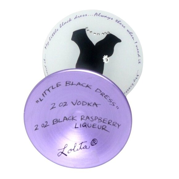 Rare Lolita "Little Black Dress" Wine & Martini Glass Set Hand-Painted Retired - Picture 3 of 4